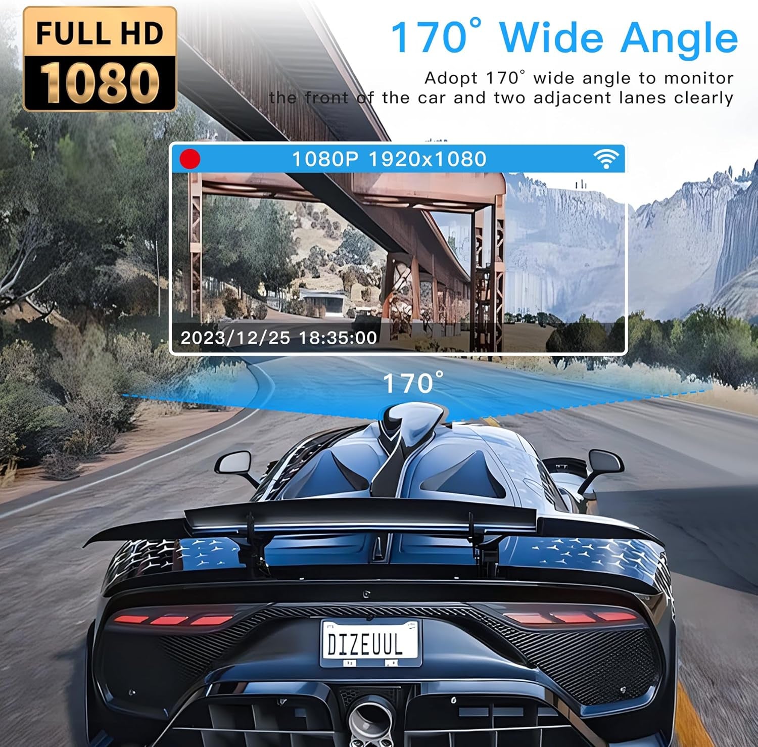 4 Channel Dash Cam 360° View 5G Wifi & APP Control,  2K Front and Rear Inside, Left Right Dash Camera for Cars Free 64GB TF Card, G-Sensor, Night Vision, 24H Parking Mode